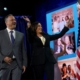 FILE PHOTO: U.S. Senator and Democratic candidate for Vice President Kamala Harris and her husband Douglas Emhoff celebrate after Joe Biden accepted the 2020 Democratic presidential nomination during the 4th and final night of the 2020 Democratic National Convention, as participants from across the country are hosted over video links from the originally planned site of the convention in Milwaukee, Wisconsin, U.S. August 20, 2020. REUTERS/Kevin Lamarque/File Photo